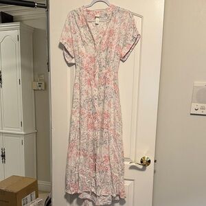 H&M Pink and White Floral Maxi Dress